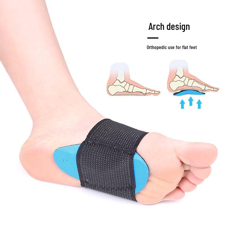Unisex Elastic Bandage Foot Pad for Flat Feet - Arch Support & Toe Correction Half Insole