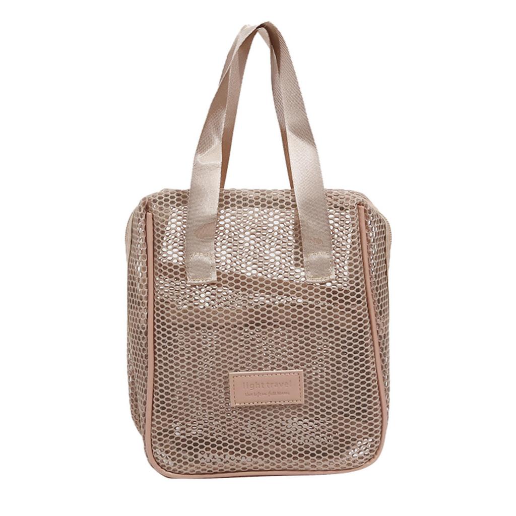 Mesh Makeup Toiletry Storage Bag Handbags Portable Travel Washing Body Shower Tools Organizer Hanging Cosmetic Organizer Pouch