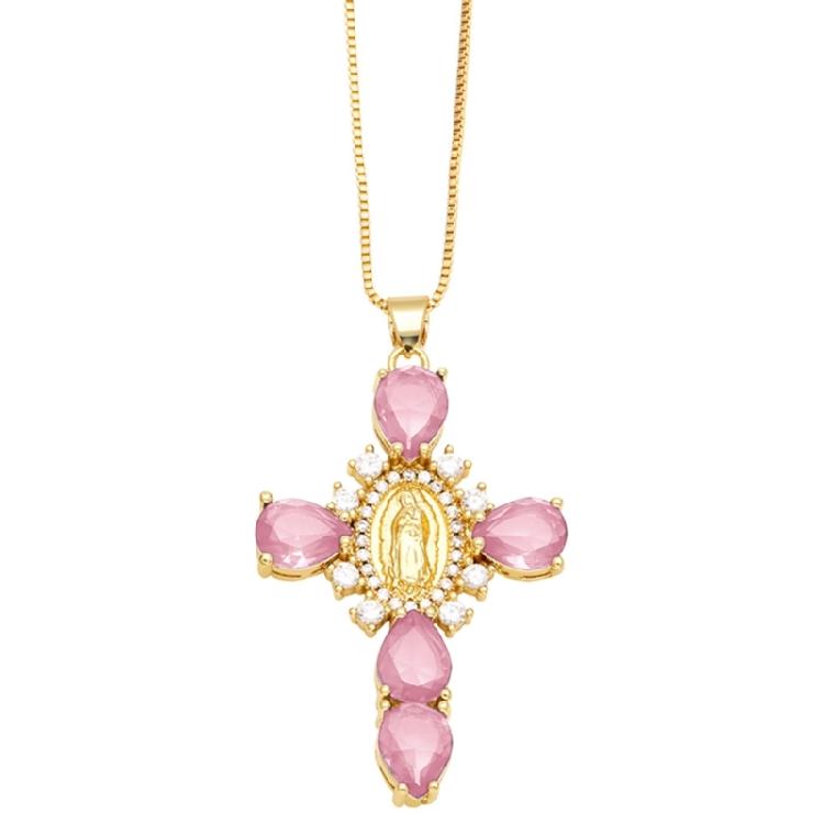 Funkelndes Jungfrau-Kreuz Halskette Verstellbare Jungfrau-Kreuz Halskette Schmuck Personalisierte Halskette Ornament