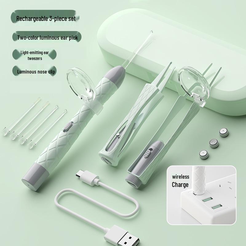 Illuminated Ear & Nose Cleaning Kit for Babies – Battery-Operated Earwax Remover Set