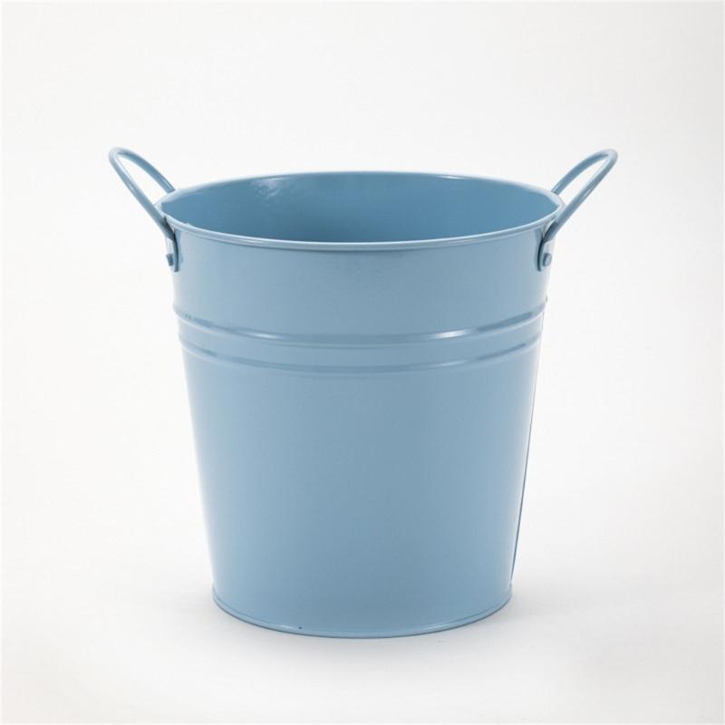 Metal Bucket Binaural Planters Railing Flower Iron Pots Baskets Compatible for Home Balconys Fence Garden Outdoor Indoor