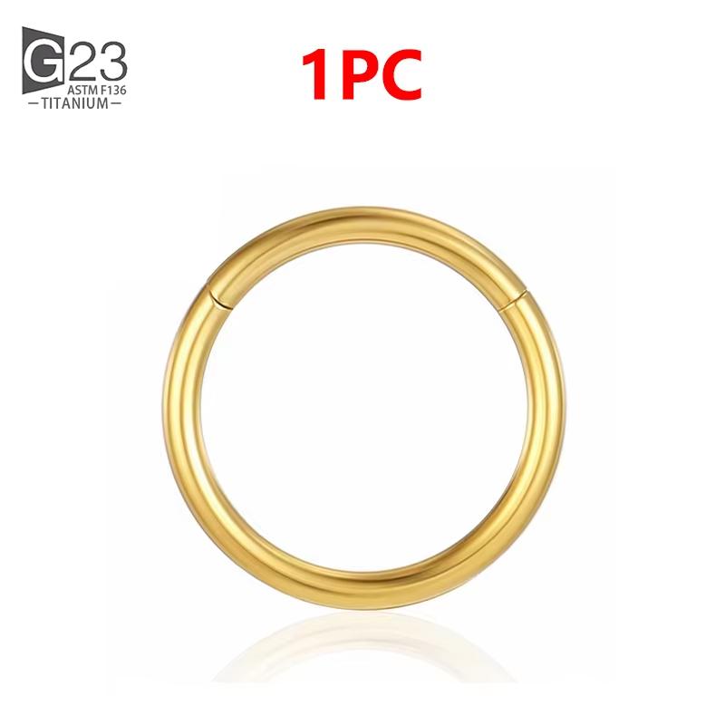 1/10Pcs G23 Titanium 14G/16G/18G Nose Rings Hinged Segment Ear Cartilage Tragus Earrings Hoops Septum Clicker Piercing Jewelry