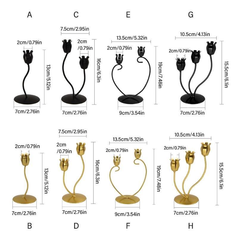 Nordic Flower Shape Tapered Candle Holder Metal Candlestick Candelabra Centerpieces Decoration for Elegant in Any Room