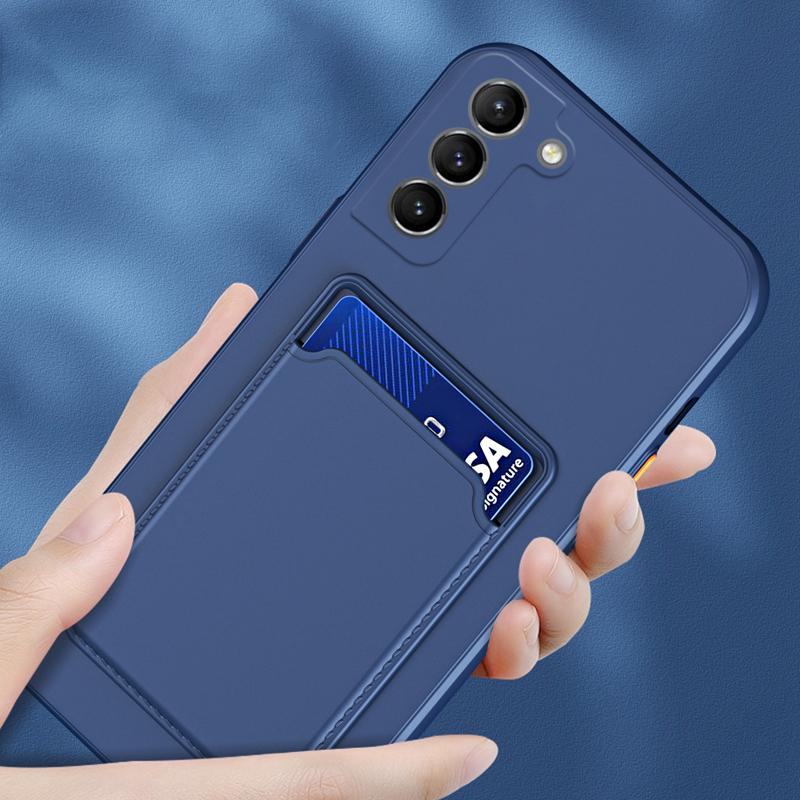 Card Slot Wallet Soft Liquid Silicone Case for Samsung Galaxy A05 A05S A15 S23 FE S24 A04S A14 A34 A54 5G for Redmi Note 13 Pro 13C 10C 12 12C Cover