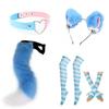 Cat Ear Headband With Tail Set Cosplay Costume Accessories Anime Kawaii Girl Party Outfit
