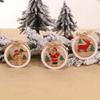 Christmas Tree Wooden Glowing Ornament Star Round Shape LED Light Decoration Luminous Santa Snowman
