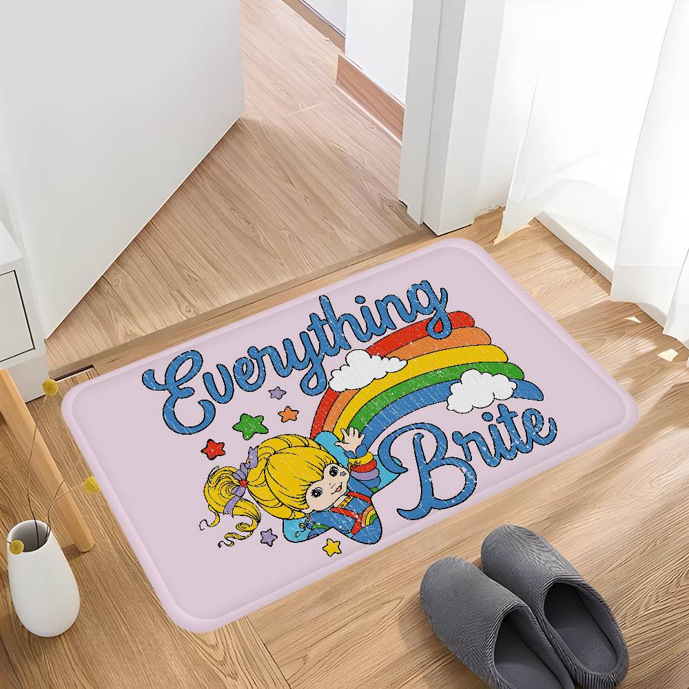 Rainbow Brite Anime Hallway Carpet Non-Slip Laundry Room Mat Laundry Decor Balcony Child Living Room Bedside Area Rugs