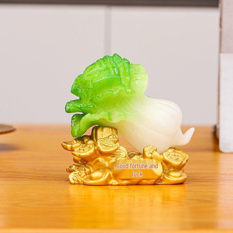 Fortune Cabbage Resin Ornament for Home and Car Decoration - Creative Gift