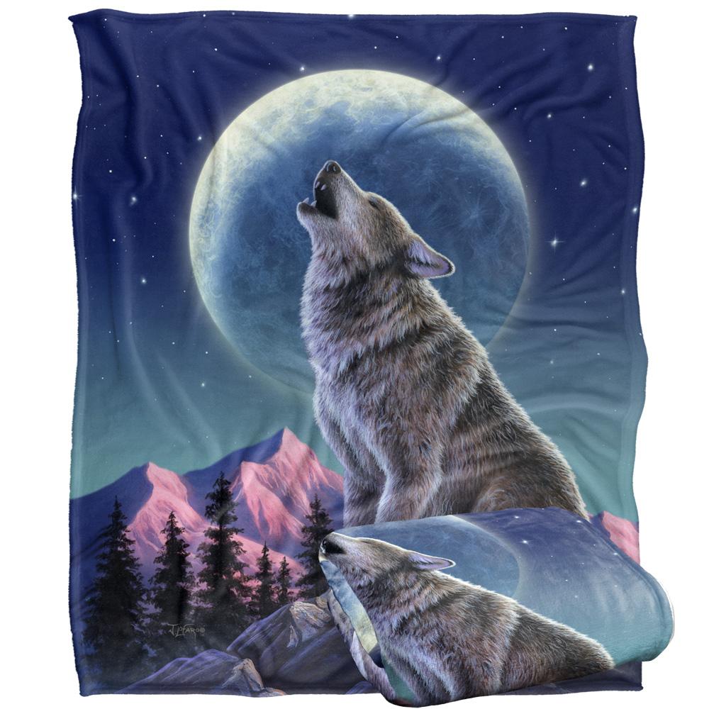 JQ Licensing Jlo Silky Howling Wolf Supersoft Blanket