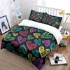Colorful Hearts Pattern Set – Romantic Gift  Kid'S And Adults' Bedroom Decor, Exquisite Three-Piece Bedding Set Gift