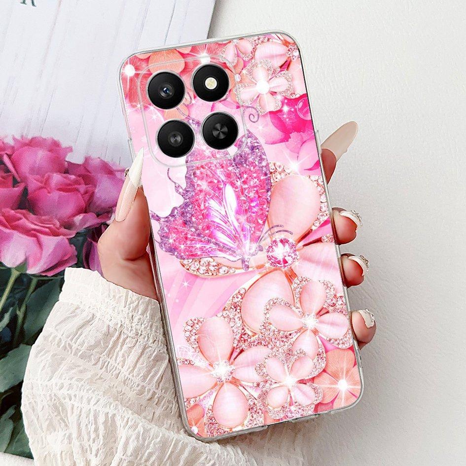 For Honor 400 Smart 2025 Case Fashion Bamboo Flower Soft Silicone Clear Bumper Protective Cover For Honor 400 Lite ABR-NX1 Funda