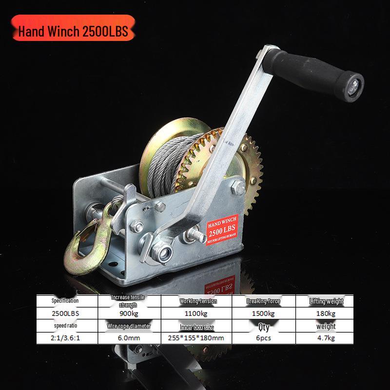 Vinciu manual bidirecțional autoblocant de 1200 lbs pentru ridicare și tracțiune casnică