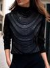 Plus Size Heavy-Duty Hot Drilled Semi-High Neck Long Sleeve Women's Base Shirt for Autumn/Winter 2026