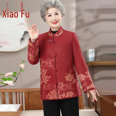 Elderly Women's Autumn Tang Suit Jacket