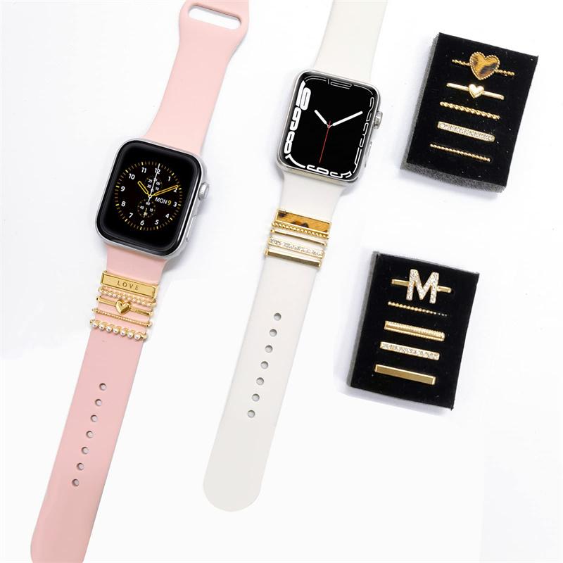 Dekoracja Do Paska Apple Watch 9 8 7 6 se Biżuteria z Diamentami Zawieszki Akcesoria Pasek Samsung/Huawei 20/22mm Zegarek Bransoletka