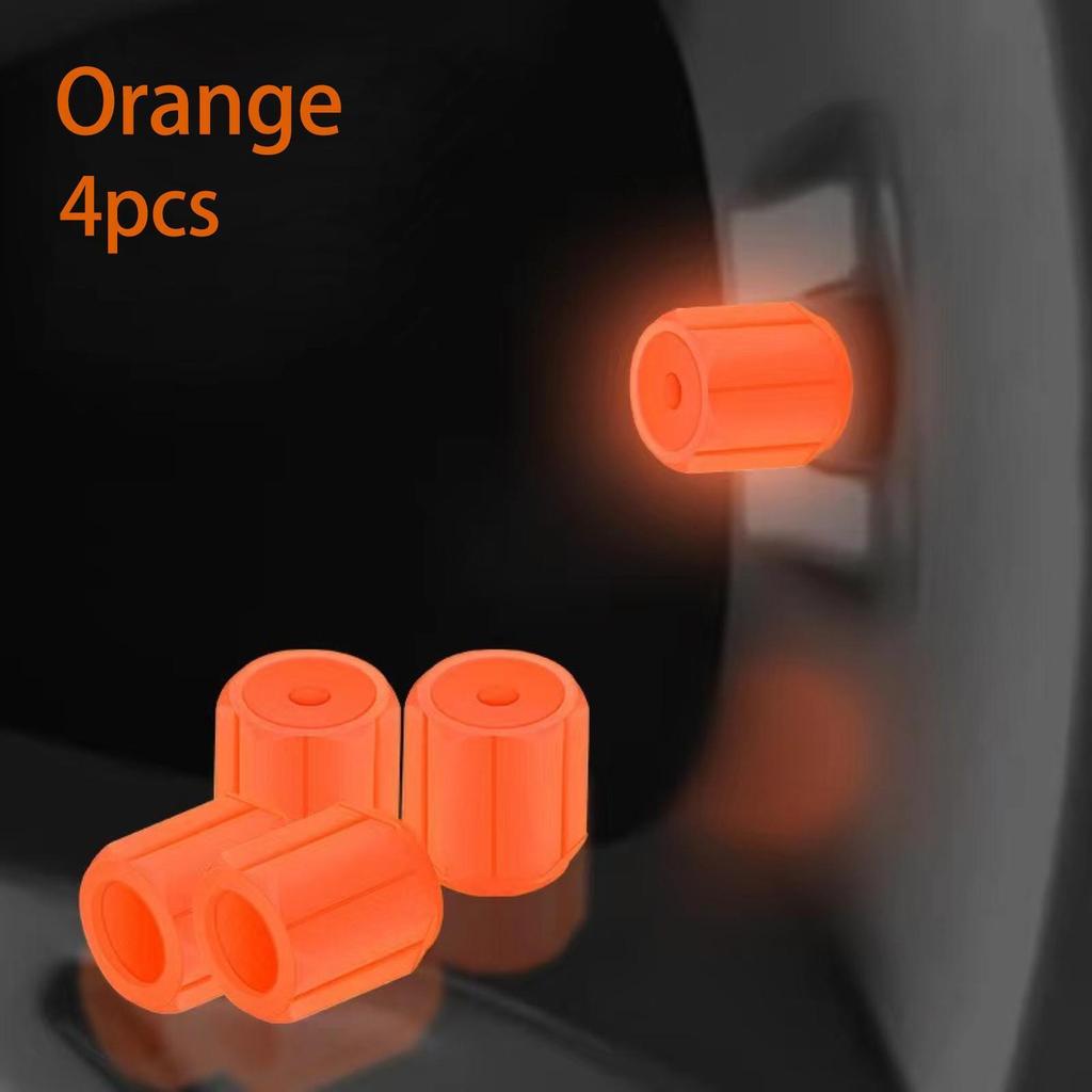 4*Svítící krytky ventilků pneumatik Auto Vozidlo Kolo-Žert Prachovka Svítící ve tmě