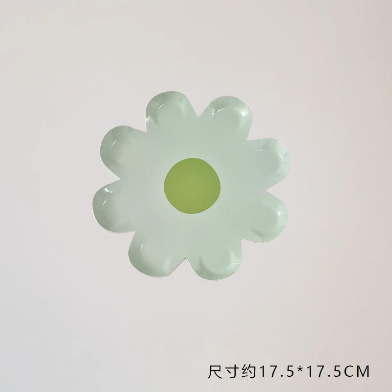 Wind Daisy Disposable Plate Children'S Holiday Party Ornament Birthday Party Cake Paper Plate Decoration