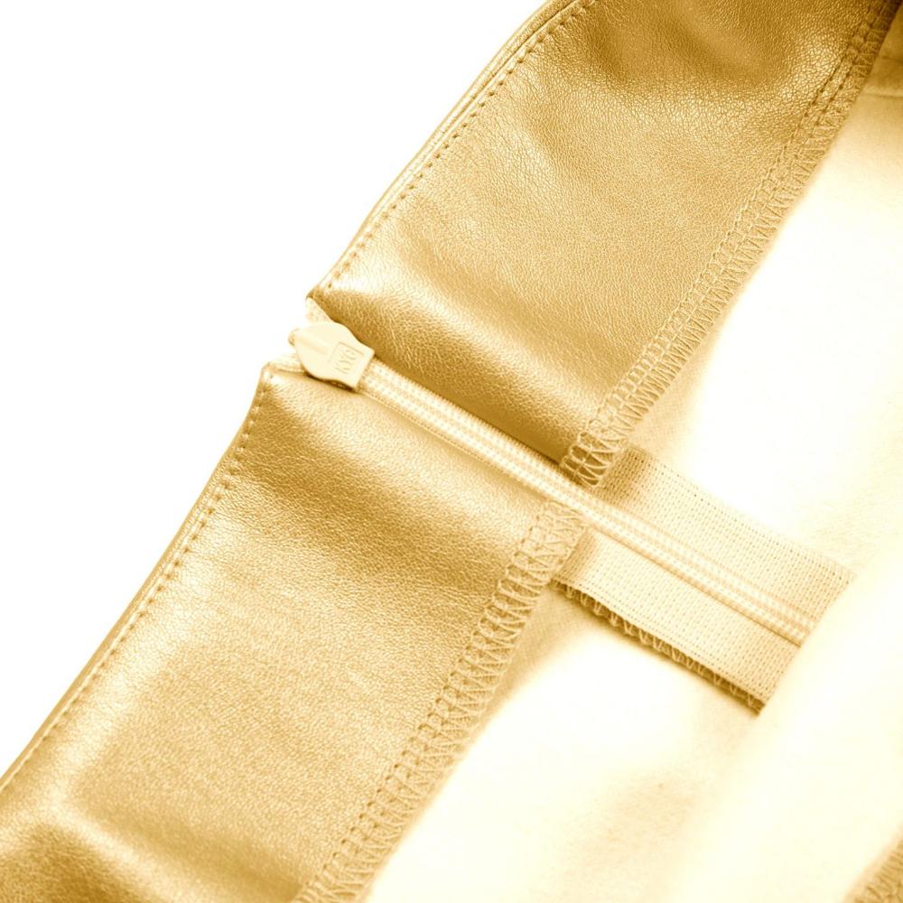 IHUASU Damska metaliczna spódnica ze skóry PU typu split Seksowna spódniczka mini z wysokim stanem, zapinana na zamek, halter, dopasowana do bioder