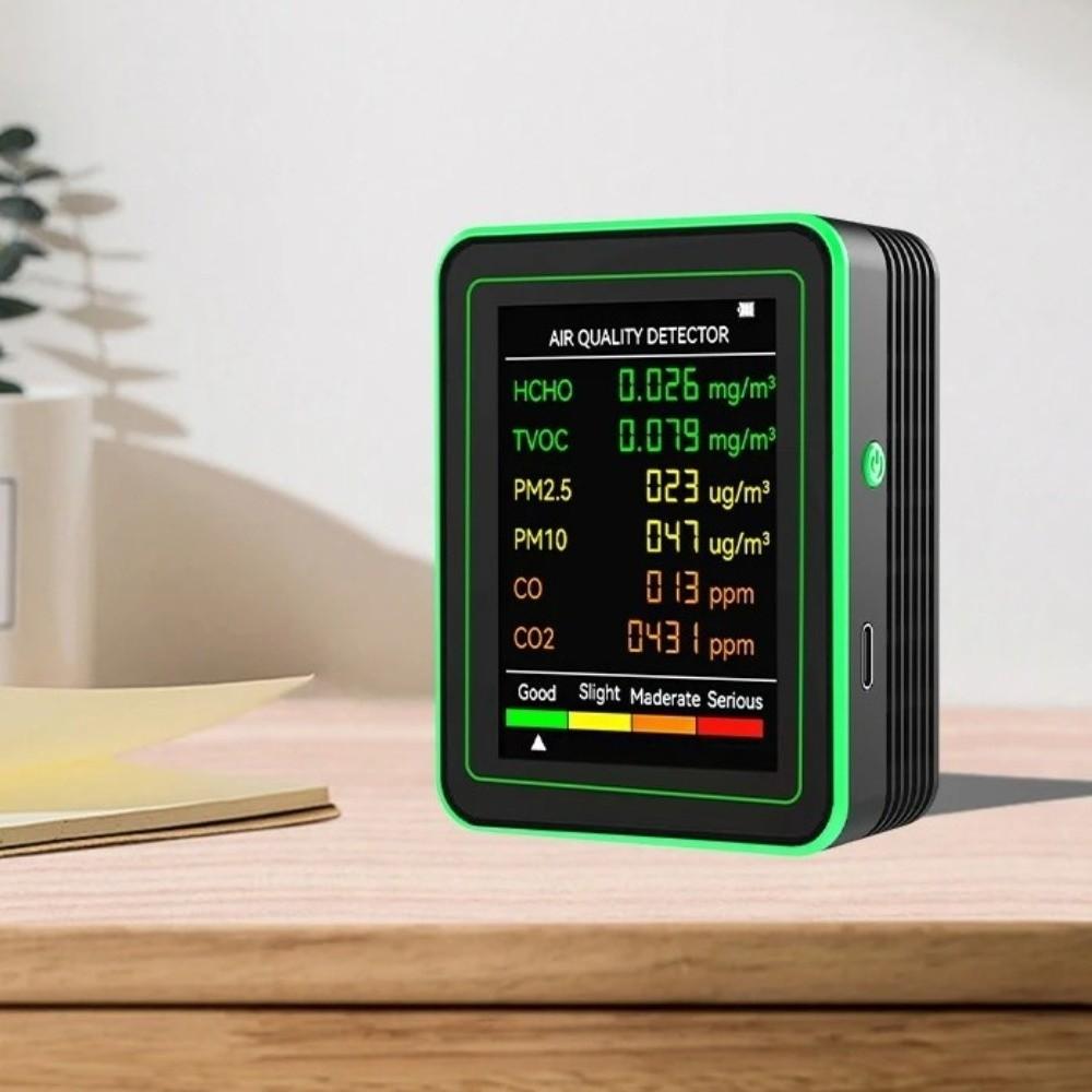 Automatic Display Air Quality Monitor 6 in 1 Carbon Dioxide Detector  For Home Office