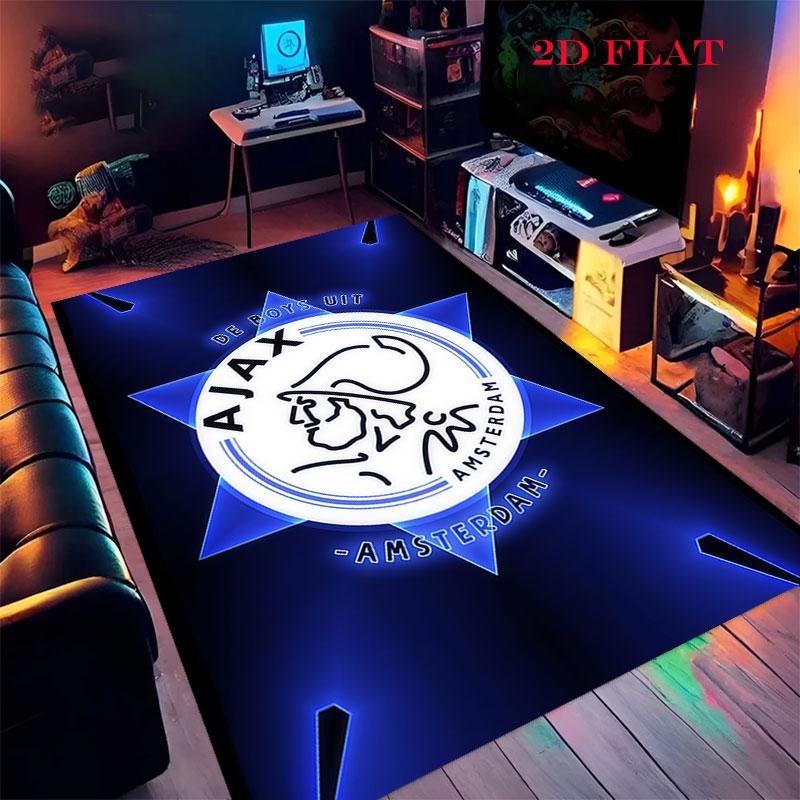 Tappeto con logo AFC Ajax per Soggiorno Camera da Letto Decorazione Divano Casa, Tappetino Antiscivolo per Giochi Bambini