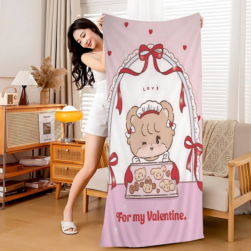 

Cute M-Mikko I-Illustrations Anime Beach Towel Colorful Bath Towels For Girl Microfiber Quick Dry Sand Free Beach Yoga W30*H60(CM)