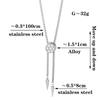 Geometric Designs Titanium Necklace Adjustable Chain and Cubic Zirconia Accent Clavicle Chain for Fashion Women