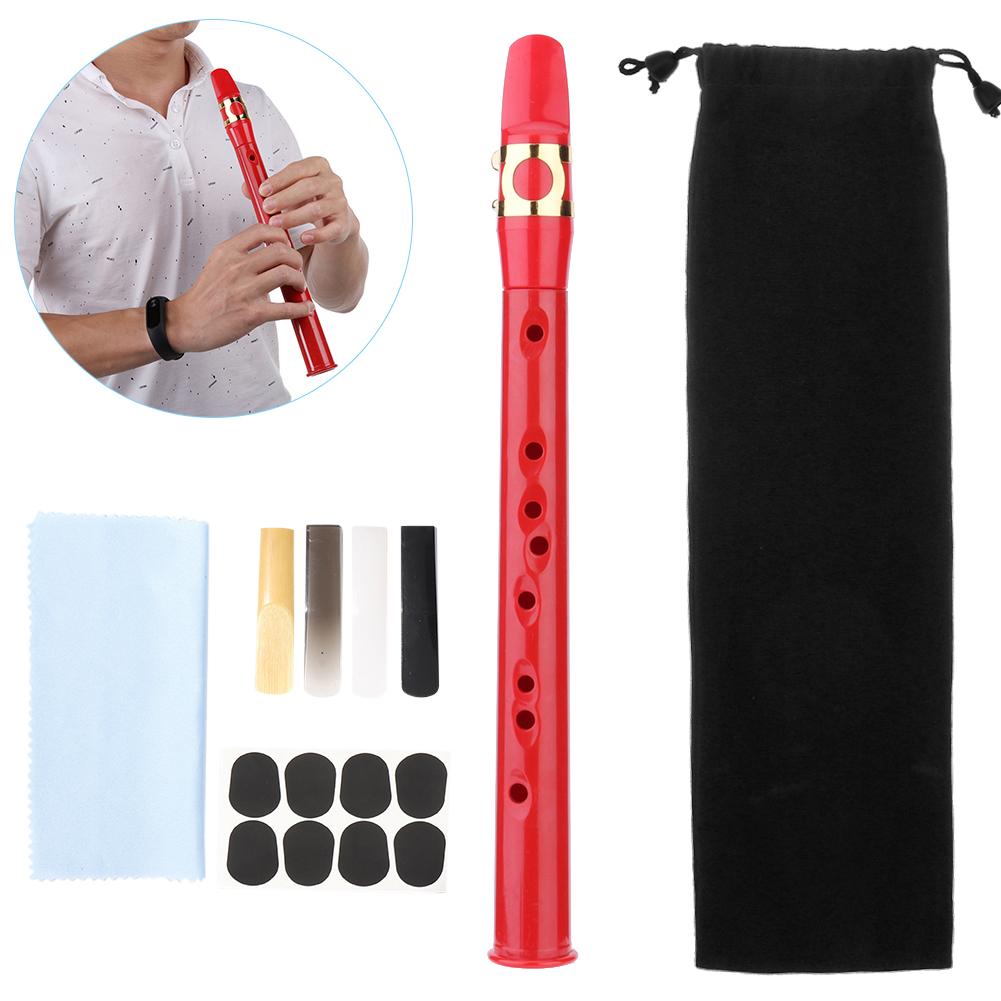 8- Hole Portable Saxophone Lightweight Compact Saxophone ABS with 4 Reeds Finger Charts Woodwind Musical Instruments Accessories