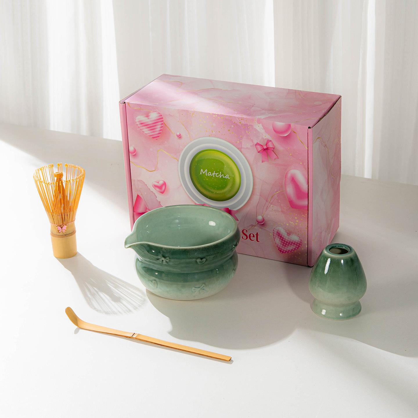 

Japanese Matcha Set With Bow Pattern, Matcha Whisking Tools, Tea Set Accessories, Multiple Styles Available, Gift