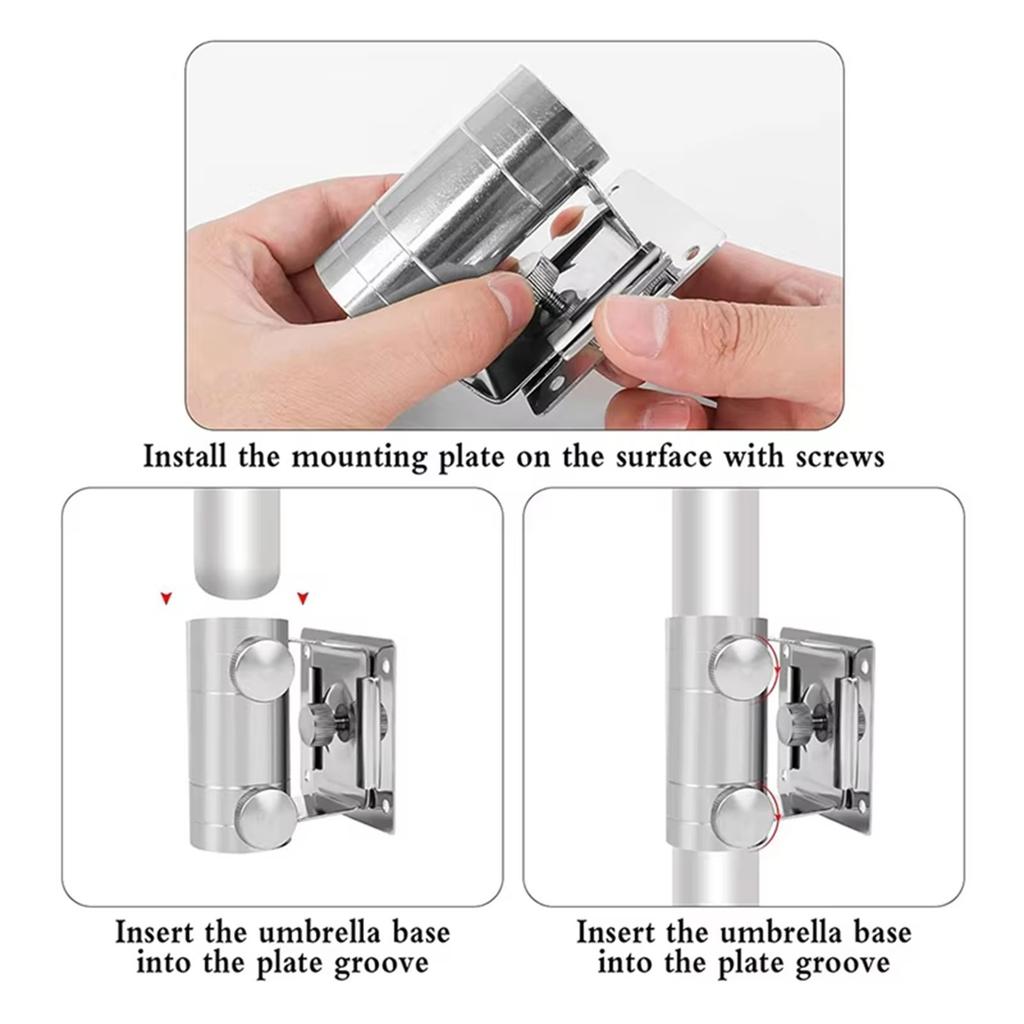 Fishing Box Umbrella Holder Stainless Umbrella Stand Parasol Bracket Stand Base Adjustable Holder Outdoor Accessories