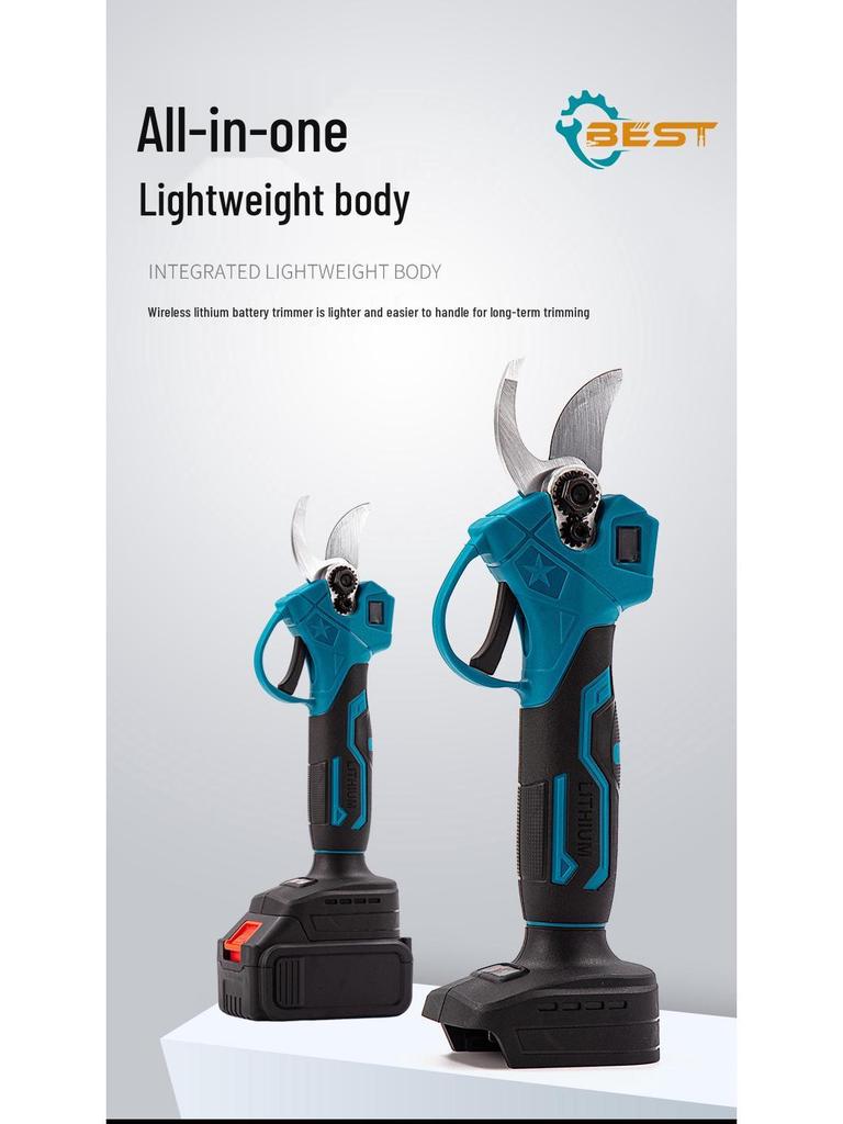 Cordless Electric Pruning Shears - Rechargeable Lithium Battery for Branches and Fruit Trees