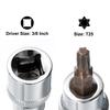 2/3/4/5pcs T8 T20 T25 T27 T30 T40 T50 Torx Bit Socket 1/4" 3/8" Drive S2 Steel Bits CR-V Sockets 38/48mm Length Use with Ratchet