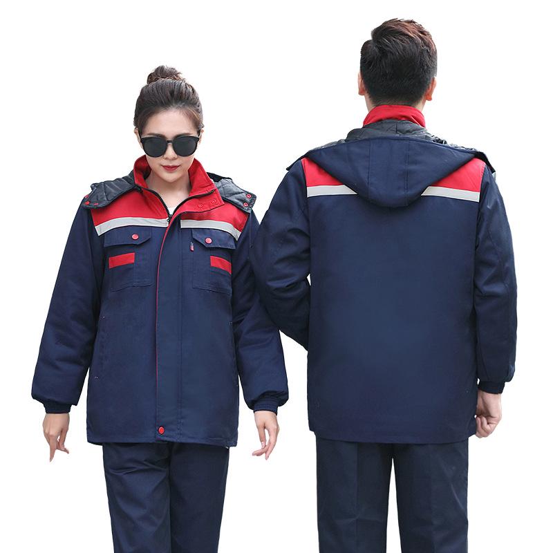 Thickened Winter Cotton Work Suit with Custom Logo for Auto Repair