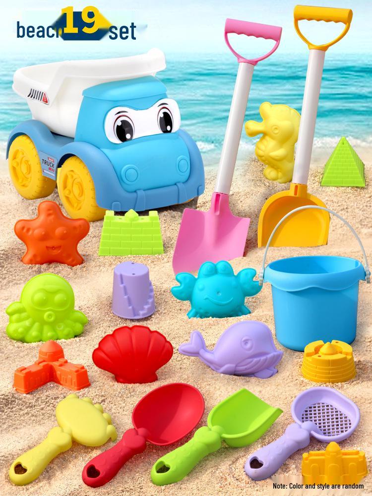 Interactive Educational Beach Toy Set: Ocean Sand Molds, Sprinkler, Shovel, Sand Timer, and Water Play Kit