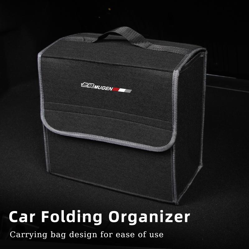 Car Logo Trunk Storage Box JUS4W3 Large Capacity Tool Organiser Bag Accessories For Honda Mugen Civic TYPE-R Accord Fit Jazz CRV BRV HR