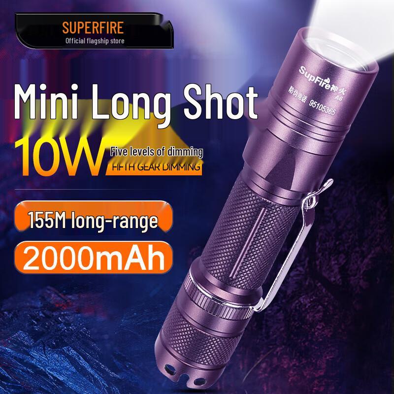 SupFire A6 High-Power LED Rechargeable Flashlight