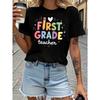 Grade Teacher Pencil Heart Pure Women's T-shirt Comfort Fit, Teaching Profession Wear, Outfit, Cute Teacher Shirt