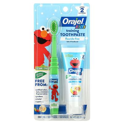 Elmo Tooth & Gum Cleanser, Fluoride-Free, Ages 3-24 Months, Bright Banana Apple, 1 Oz (28.3 G)