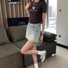 2024 Hot Rhinestone Denim Mini Skirt: Slimming Spicy Girl Summer Style for Women