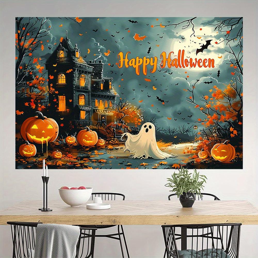 1pc2D flat Halloween banner background cloth for photography, birthday party decoration, no power required——sym