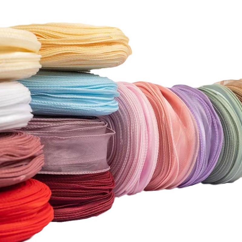 Large Fish Tail Yarn Ribbon with Flower Design - Handmade Binding Tape for Floral and Baking Packaging