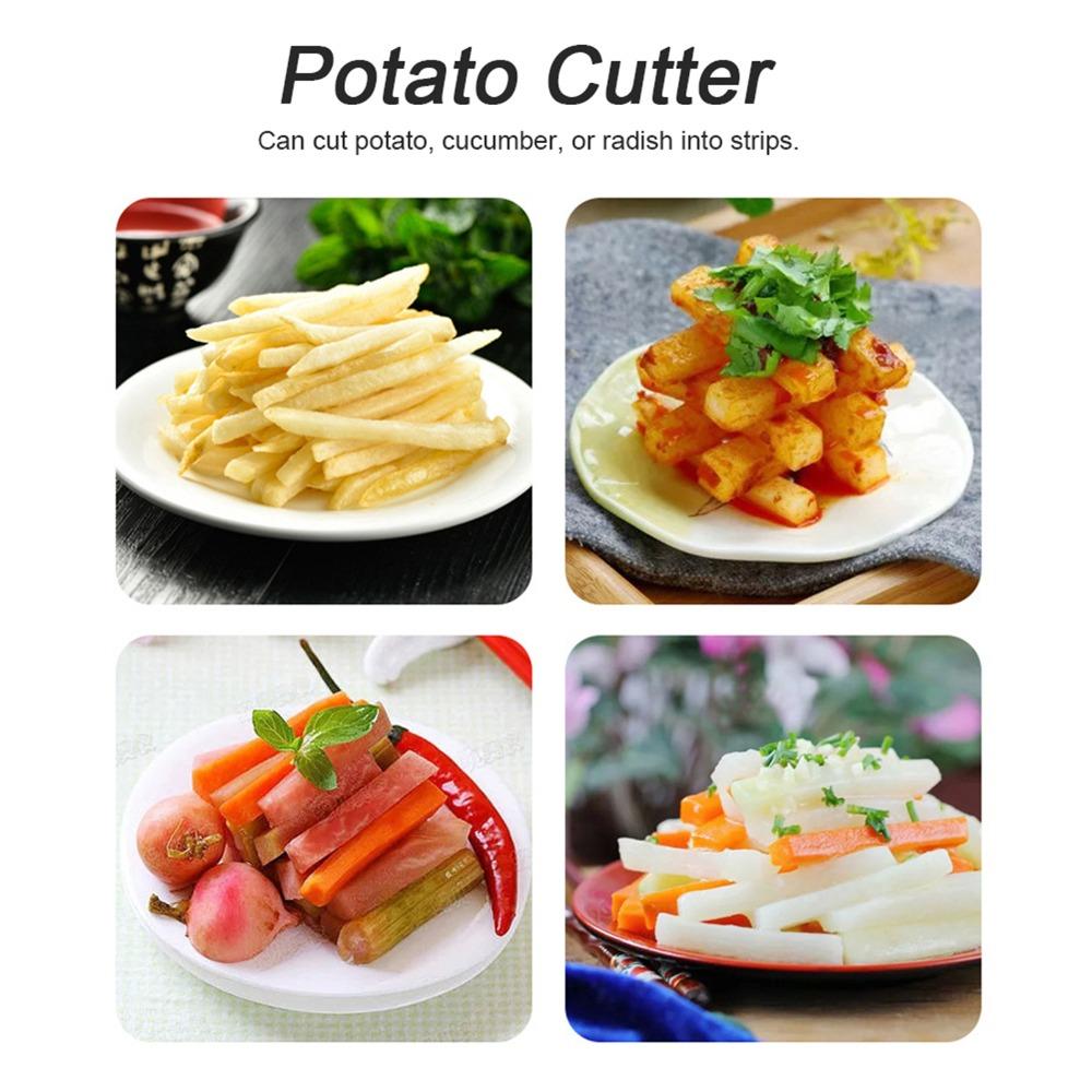 Stainless Steel Potato Cutter MultiFunction with Suction Cup Base French Fries Cutter Time Saving Easy Clean