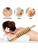 Nine-wheel wooden massage rollers - full-body meridian massager - home fitness device