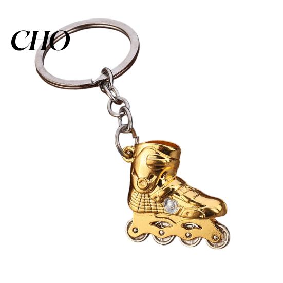 Keychain Gift Zinc Alloy Pendant, 3D Simulated Roller Skate Shape Multi-color Accessory Key Ring, Multiple Colors Practical Hanging Metal Plated