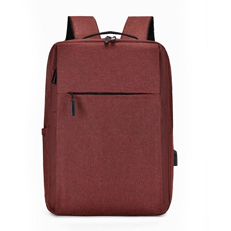 Cross-Border Business Laptop Backpack for Students - Simple, Solid Color Design