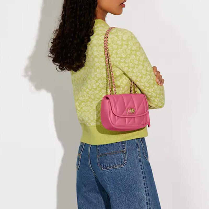 New COACH Pillow Nappa Soft Leather Crossbody Bag Shoulder Bag Women's Pink CA086-B4QDV