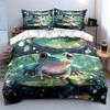 Colorful Frog Decorative Set Soft Comfortable Duvet Cover Bedding Set Included 1*Duvet Cover & 2*Pillowcases, Gift