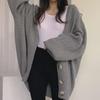 Korean Chic V-Neck Lantern Sleeve Knit Cardigan Sweater Coat