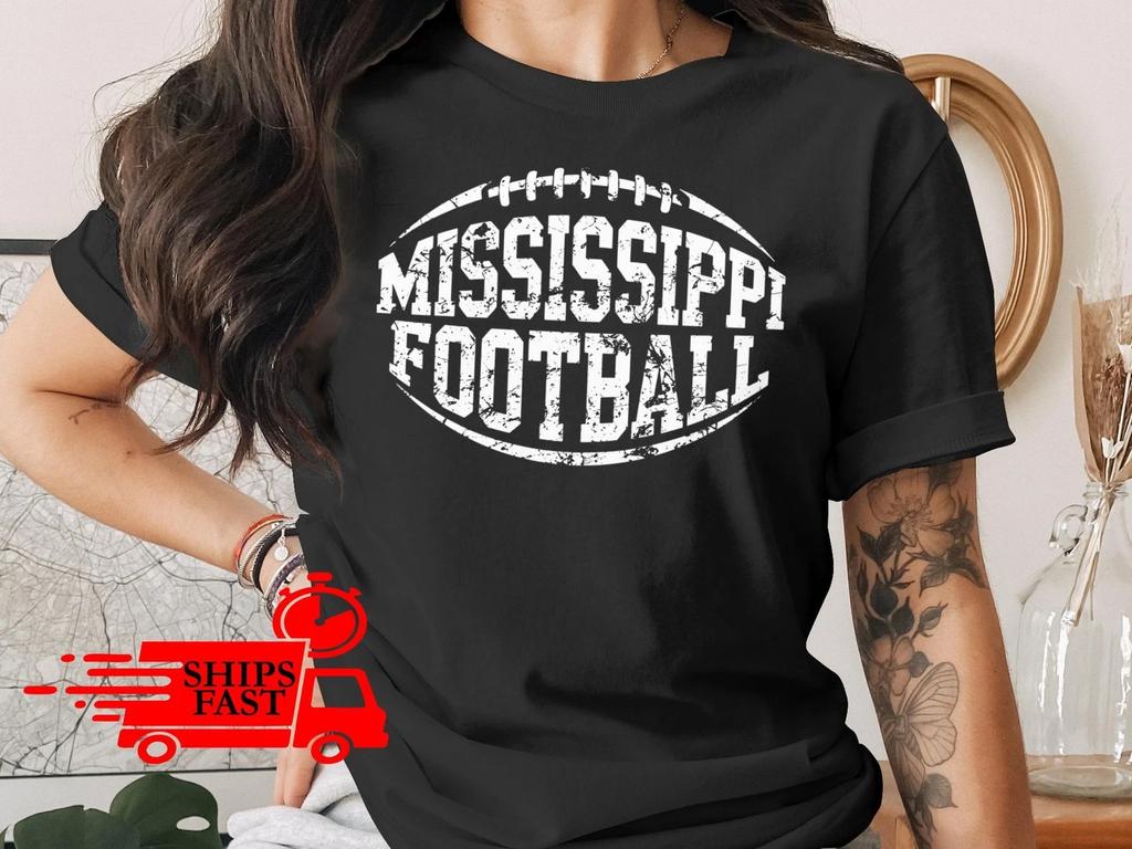 Mississippi Football T-Shirt Comfort Colors Distressed Look State Pride Tee