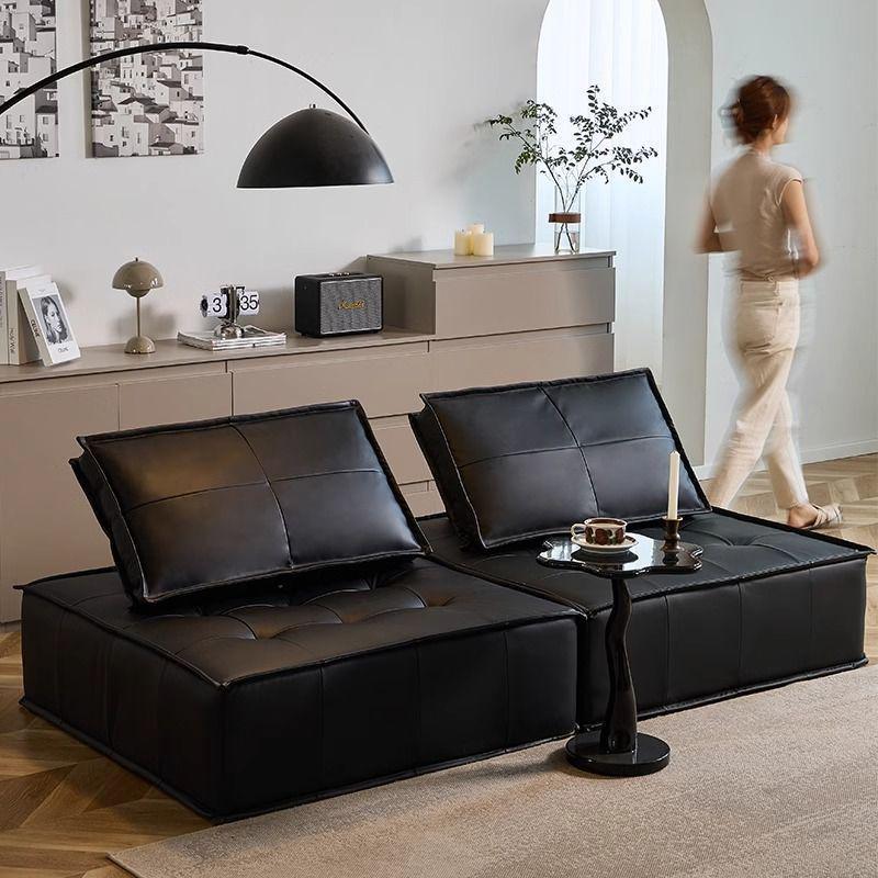 Minimalist Tech Fabric Double Module Sofa for Small Apartments
