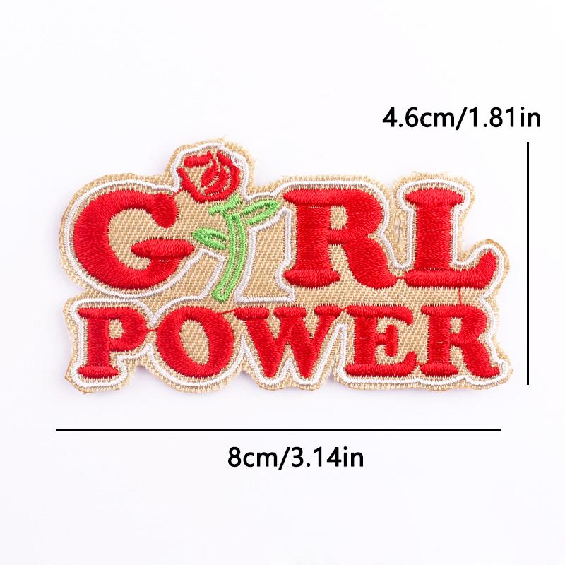 Girl Power Embroidery Patch Iron On Patches For Clothing Thermoadhesiv Patches On Clothes DIY Letters/Phrases Decorate Applique